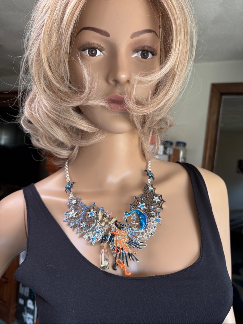 Kirk’s Folly Vibrant Multi-Color Witch & Moon Statement Necklace